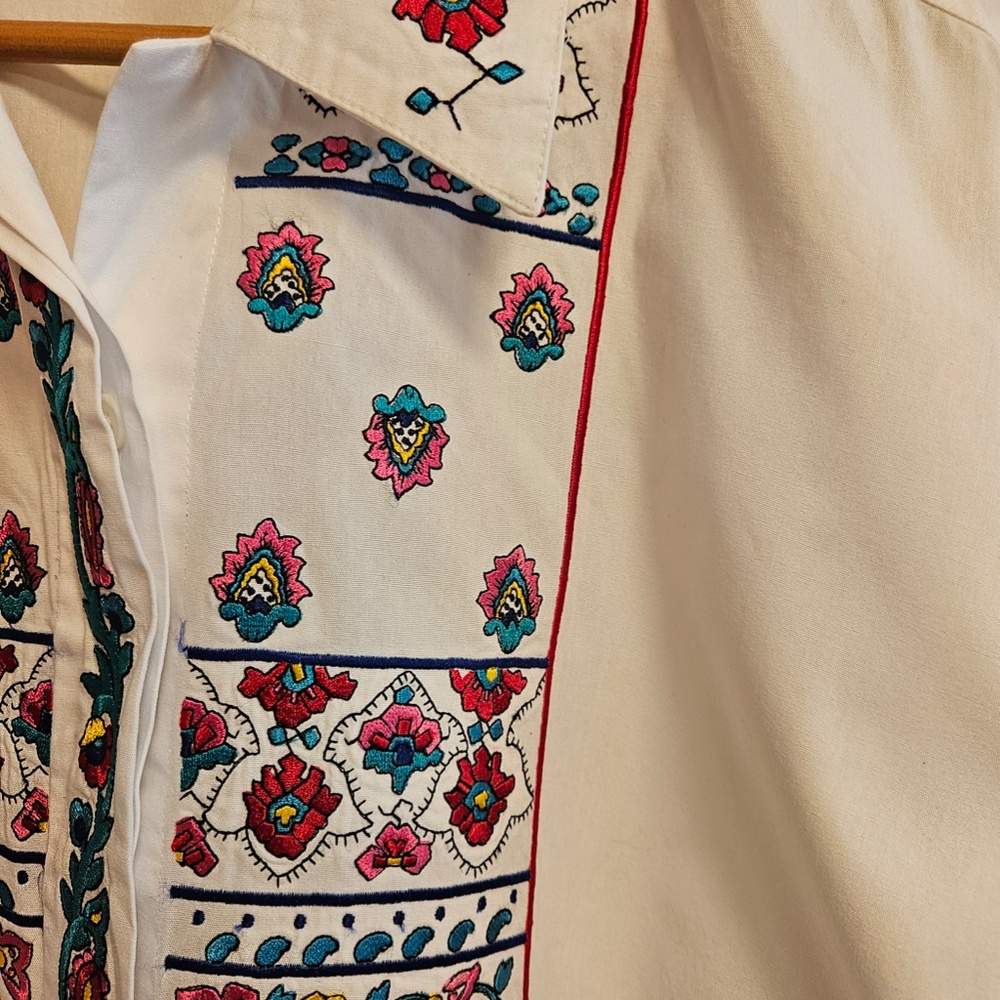 Vintage Embroidered Bechamel Button Up - image 3